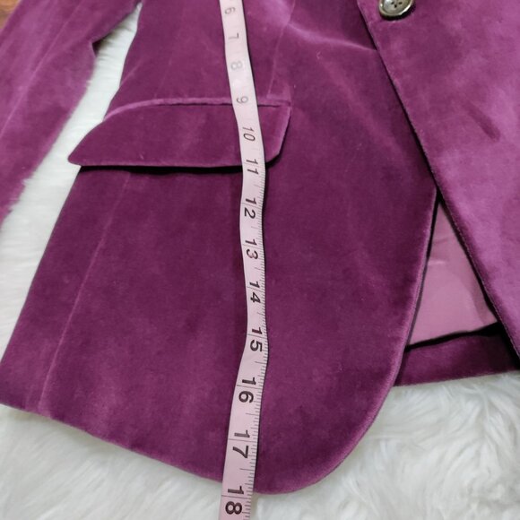 Talbots Purple Velvet Office Workwear Preppy Blazer Jacket Women's Size 2 - Picture 16 of 16